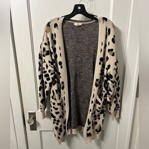 Leopard Print Women's Sweater Cardigan